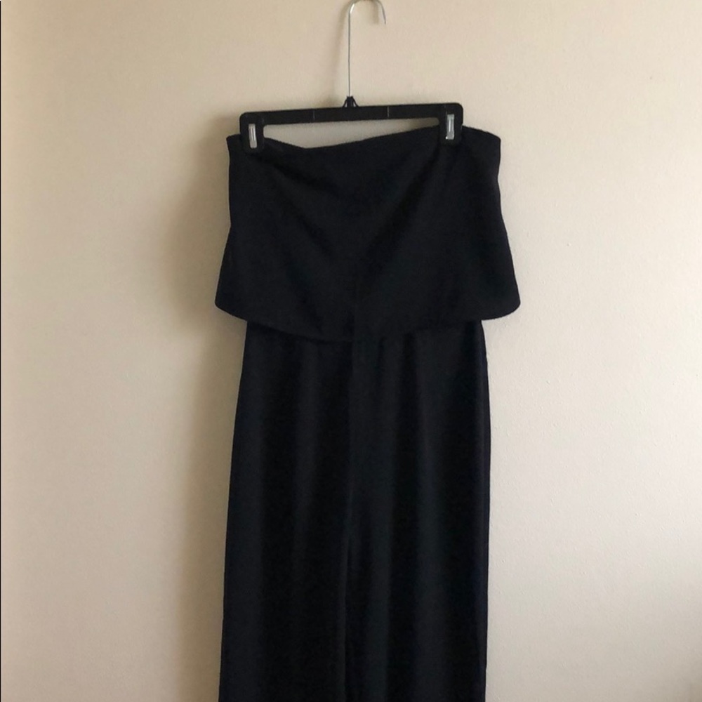 Black strapless jumpsuit